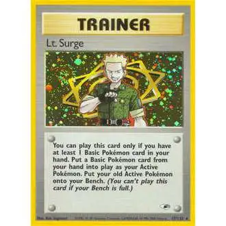 Pokemon Trading Card Game Gym Heroes Holo Rare Lt. Surge #17 [Moderately Played]