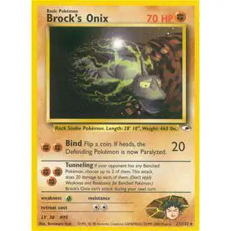 Pokemon Trading Card Game Gym Heroes Rare Brock's Onix #21