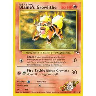 Pokemon Trading Card Game Gym Heroes Uncommon Blaine's Growlithe #35 [Lightly Played]