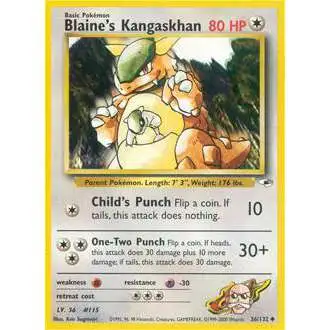 Pokemon Trading Card Game Gym Heroes Uncommon Blaine's Kangaskhan #36