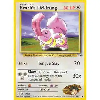 Pokemon Trading Card Game Gym Heroes Uncommon Brock's Lickitung #41