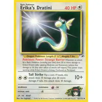 Pokemon Trading Card Game Gym Heroes Uncommon Erika's Dratini #42 [Lightly Played]