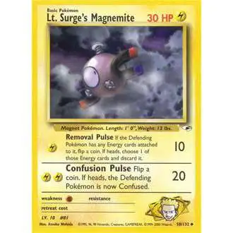 Pokemon Trading Card Game Gym Heroes Uncommon Lt. Surge's Magnemite #50 [Lightly Played]
