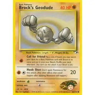 Pokemon Trading Card Game Gym Heroes Common Brock's Geodude #66 [Moderately Played]