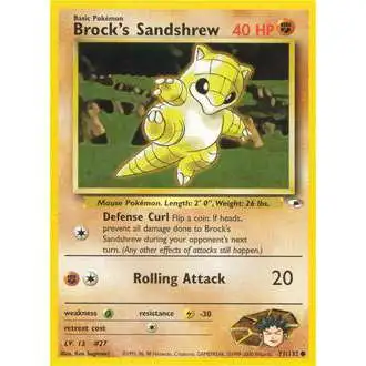 Pokemon Trading Card Game Gym Heroes Common Brock's Sandshrew #71