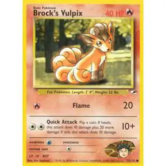 Pokemon Trading Card Game Gym Heroes Common Brock's Vulpix #73 [Lightly Played]