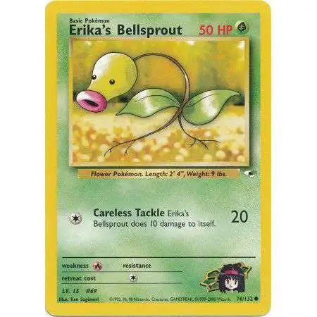 Pokemon Trading Card Game Gym Heroes Common Erika's Bellsprout #76 [Lightly Played]