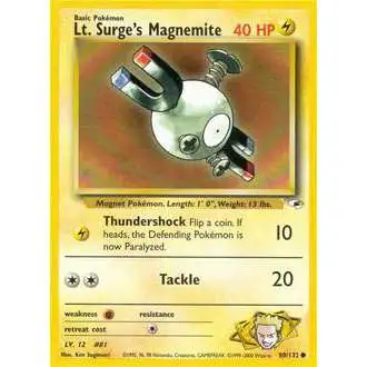Pokemon Trading Card Game Gym Heroes Common Lt. Surge's Magnemite #80