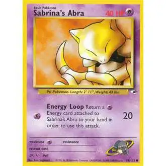 Pokemon Trading Card Game Gym Heroes Common Sabrina's Abra #91 [Lightly Played]