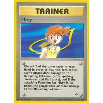 Pokemon Trading Card Game Gym Heroes Rare Misty #102 [Damaged] [Damaged]