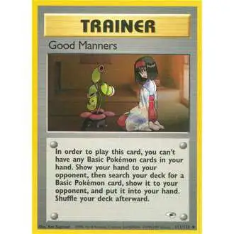 Pokemon Trading Card Game Gym Heroes Uncommon Good Manners #111 [Lightly Played]