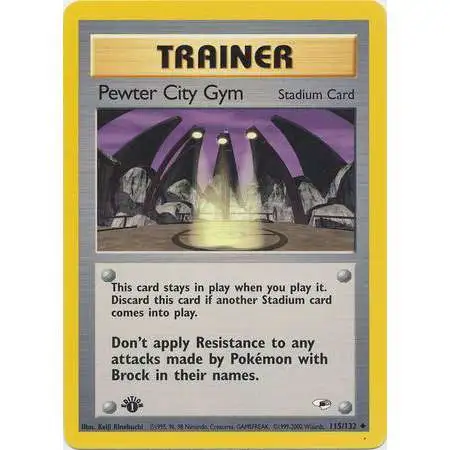 Pokemon Trading Card Game Gym Heroes Uncommon Pewter City Gym #115 [1st Edition]