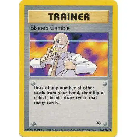 Pokemon Trading Card Game Gym Heroes Common Blaine's Gamble #121