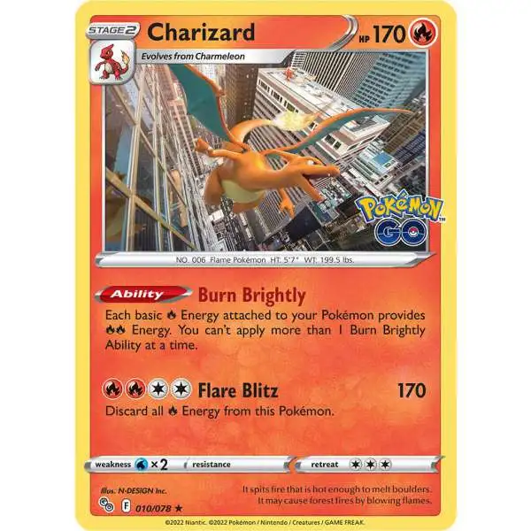 Trading Card Game Pokemon GO Rare Holo Charizard #10
