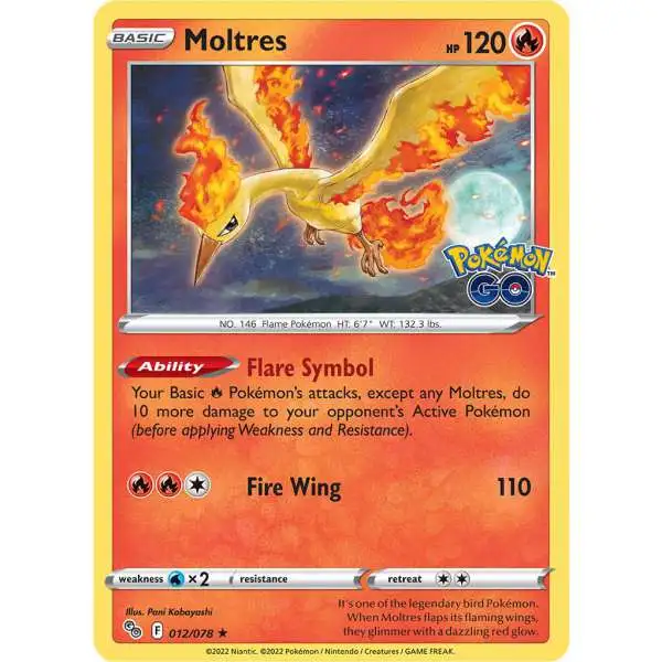 Trading Card Game Pokemon GO Rare Holo Moltres #12