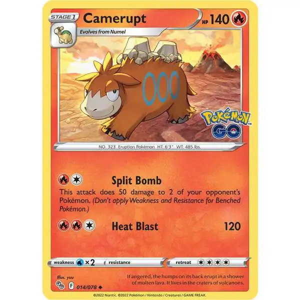 Trading Card Game Pokemon GO Uncommon Camerupt #14