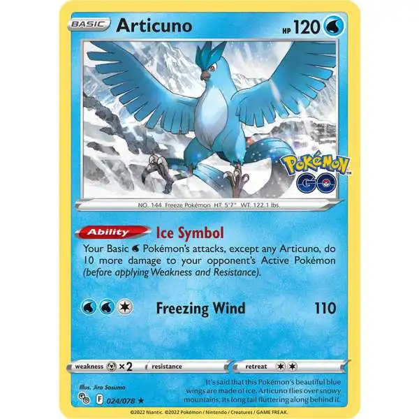 Trading Card Game Pokemon GO Rare Holo Articuno #24