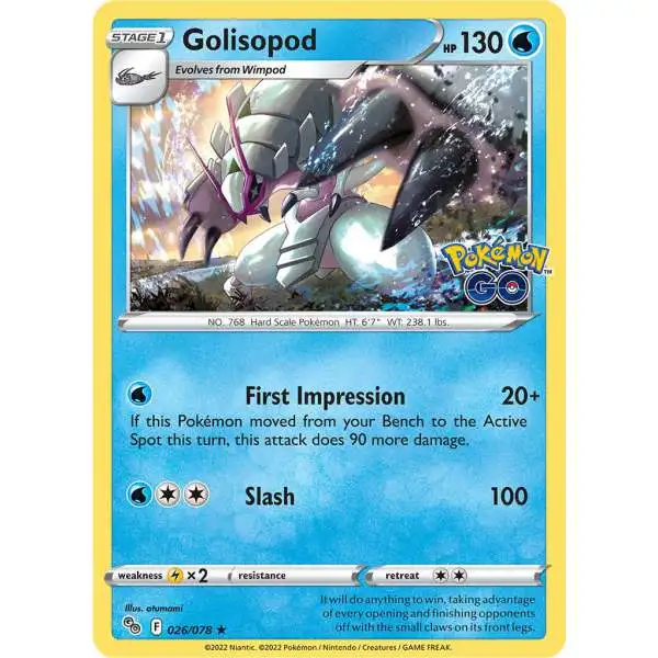 Trading Card Game Pokemon GO Rare Holo Golisopod #26