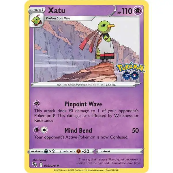 Trading Card Game Pokemon GO Uncommon Xatu #33