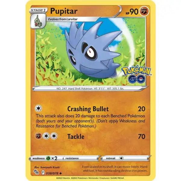 Trading Card Game Pokemon GO Uncommon Pupitar #38