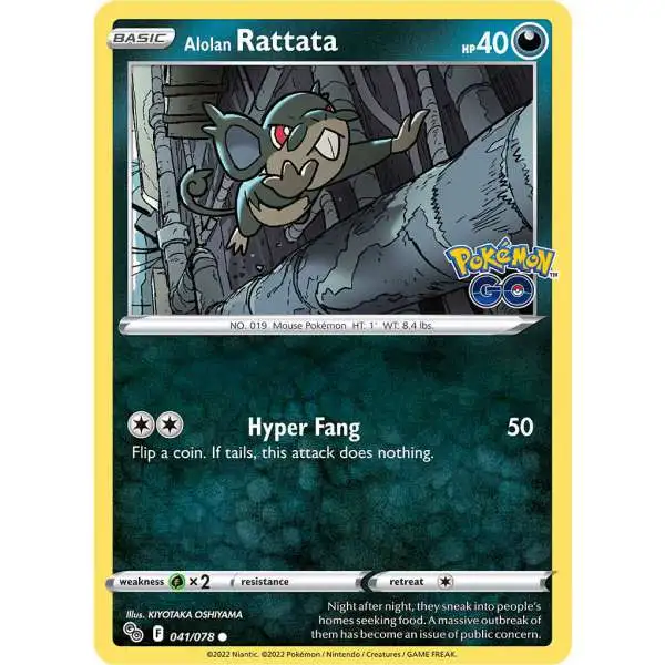 Trading Card Game Pokemon GO Common Alolan Rattata #41