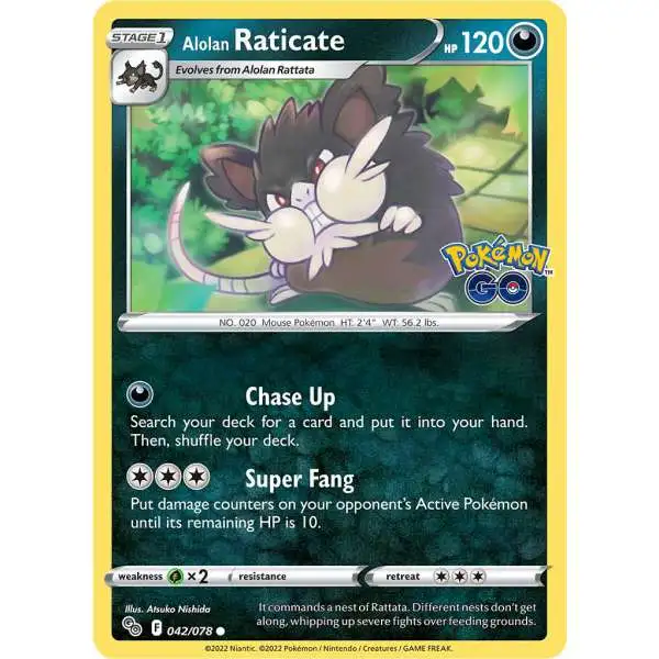 Trading Card Game Pokemon GO Common Alolan Raticate #42