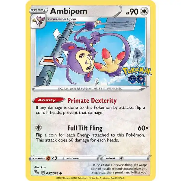 Trading Card Game Pokemon GO Common Ambipom #57