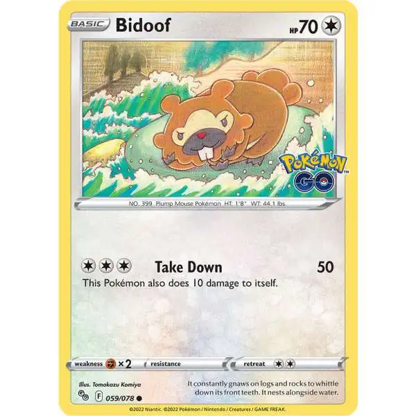 Trading Card Game Pokemon GO Common Bidoof #59