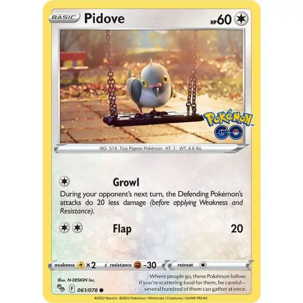 Trading Card Game Pokemon GO Common Pidove #61