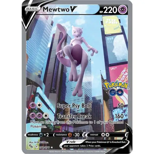 Trading Card Game Pokemon GO Ultra Rare Mewtwo V #72