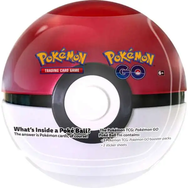 Pokemon GO Pokeball Poke Ball Tin [3 Booster Packs & 2 Sticker Sheets]