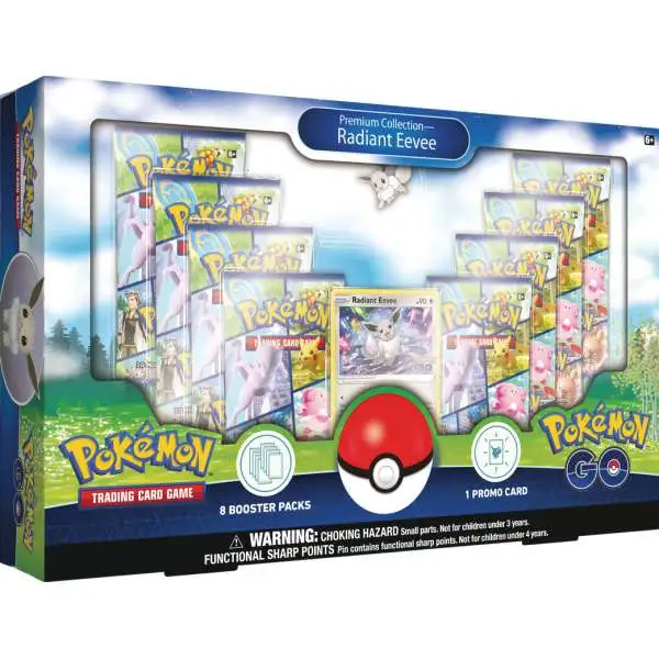 Trading Card Game Pokemon GO Radiant Eevee Premium Collection [8 Booster Packs, Promo Card Pin, Playmat & More]