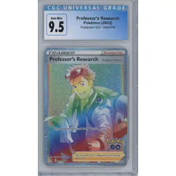 Trading Card Game Pokemon GO Ultra Rare Professor's Research #84 [CGC 9.5]