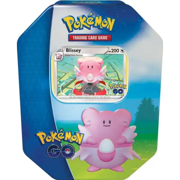 Trading Card Game Pokemon GO Blissey Tin Set [4 Booster Packs, 2 Foil Promo Cards & More]