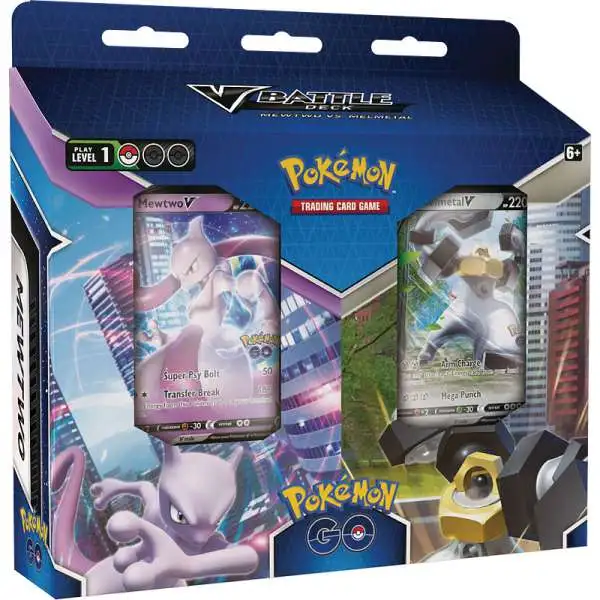 Trading Card Game Pokemon GO Mewtwo vs. Melmetal V Battle Deck BUNDLE [2 Decks, 6 Trainer Cards, 5 Foil Trainer Cards, 3 Professor's Research Cards & More]