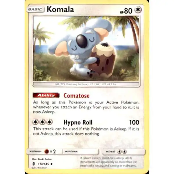 Pokemon Trading Card Game Sun & Moon Guardians Rising Uncommon Komala #114