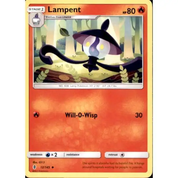 Pokemon Trading Card Game Sun & Moon Guardians Rising Uncommon Lampent #12