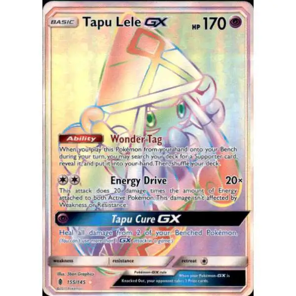 Pokemon Trading Card Game Sun & Moon Guardians Rising Hyper Rare Tapu Lele GX #155
