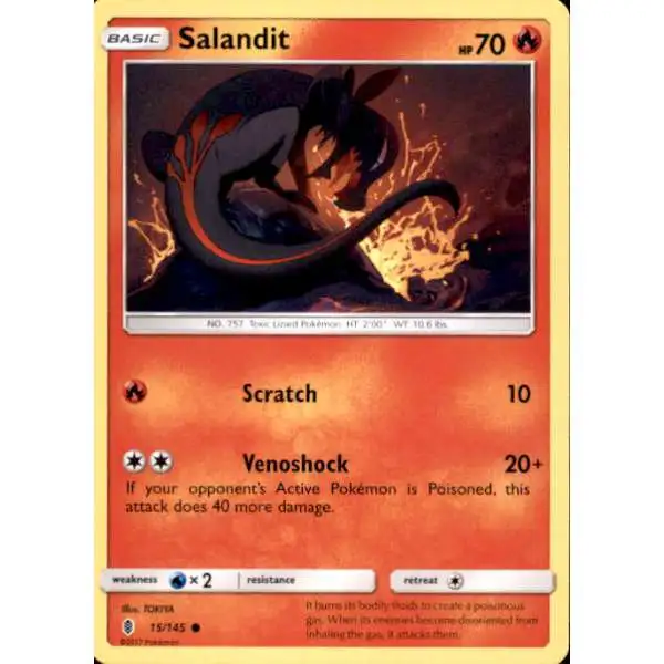 Pokemon Trading Card Game Sun & Moon Guardians Rising Common Salandit #15