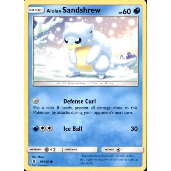 Pokemon Trading Card Game Sun & Moon Guardians Rising Common Alolan Sandshrew #19