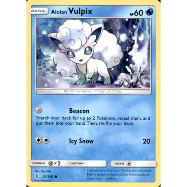 Pokemon Trading Card Game Sun & Moon Guardians Rising Common Alolan Vulpix #21