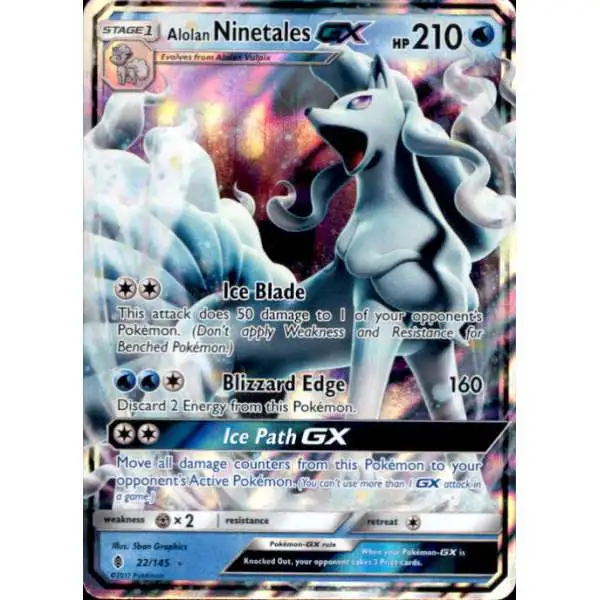 Pokemon Trading Card Game Sun & Moon Guardians Rising Ultra Rare Alolan Ninetales GX #22