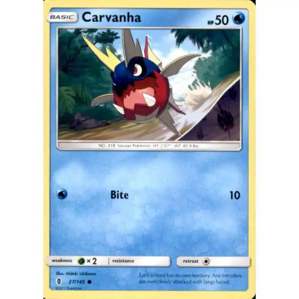 Pokemon Trading Card Game Sun & Moon Guardians Rising Common Carvanha #27