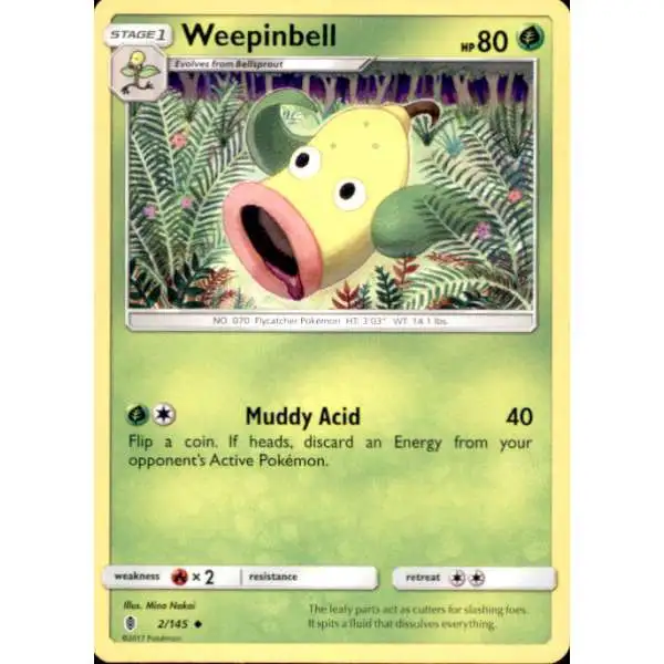 Pokemon Trading Card Game Sun & Moon Guardians Rising Uncommon Weepinbell #2