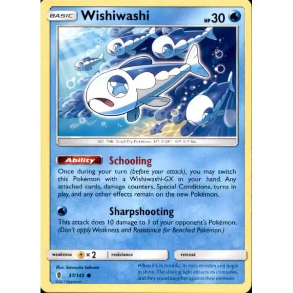 Pokemon Trading Card Game Sun & Moon Guardians Rising Common Wishiwashi #37
