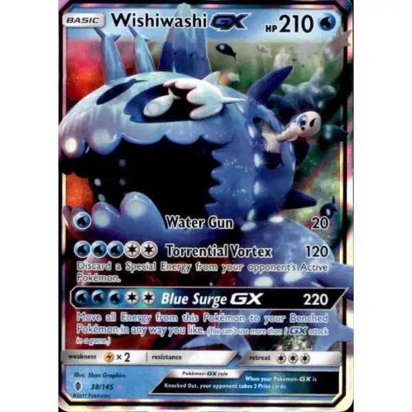 Pokemon Trading Card Game Sun & Moon Guardians Rising Ultra Rare Wishiwashi GX #38