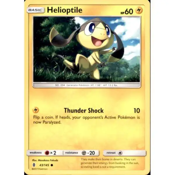 Pokemon Trading Card Game Sun & Moon Guardians Rising Common Helioptile #43