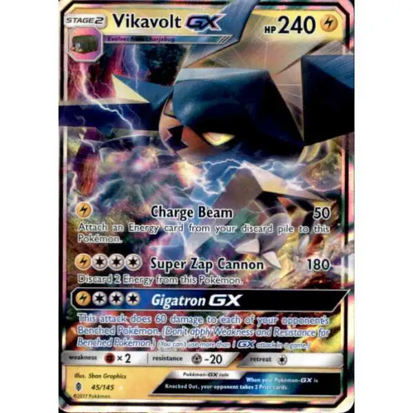 Pokemon Trading Card Game Sun & Moon Guardians Rising Ultra Rare Vikavolt GX #45