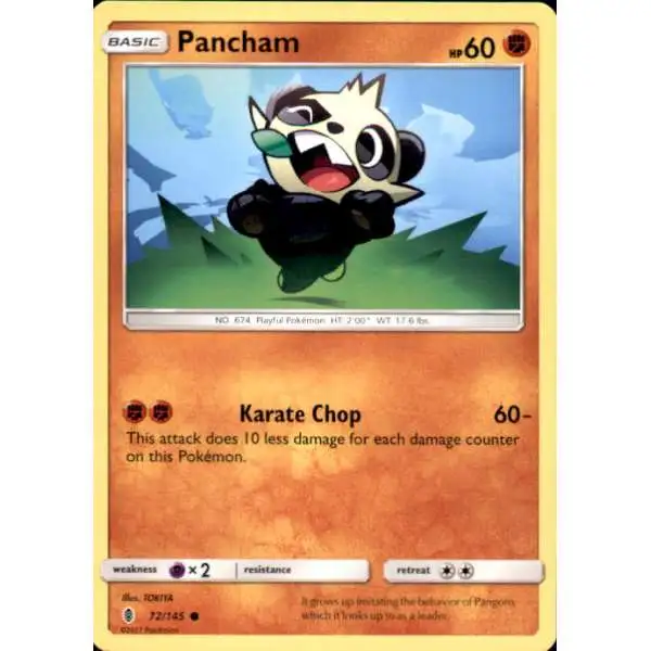 Pokemon Trading Card Game Sun & Moon Guardians Rising Common Pancham #72