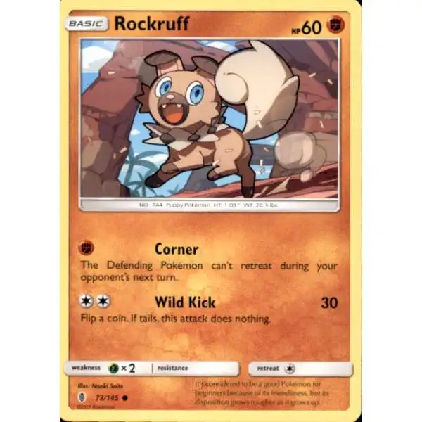 Pokemon Trading Card Game Sun & Moon Guardians Rising Common Rockruff #73